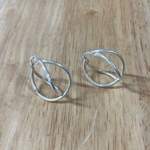 Silver Double Hoop Earrings